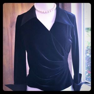 Dressy Black velvet & satin top by JS Collections